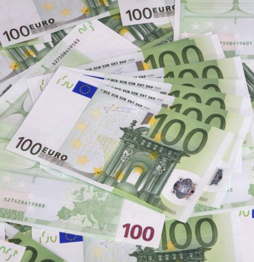 Europe euros banknote of hundreds clipart