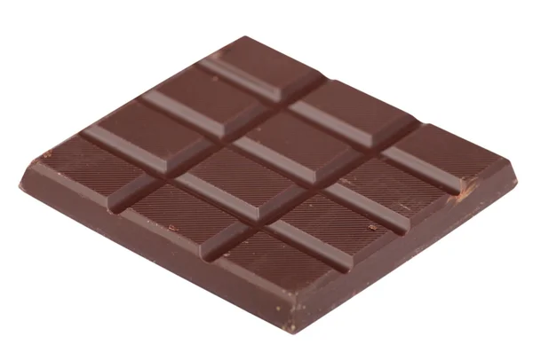 Barra di cioccolato marrone isolata — Foto Stock