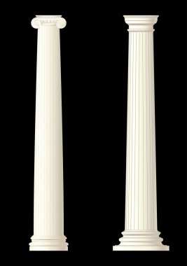 Set of vector classic column clipart