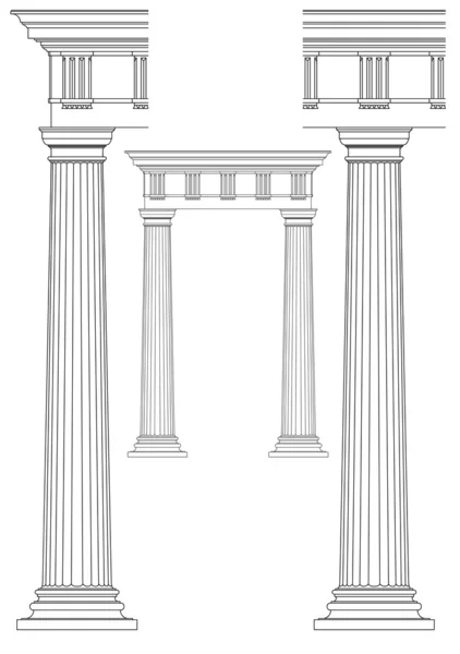 Set of vector classic column — Stock Vector