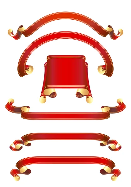 Lot de 6 bannières rouges — Image vectorielle
