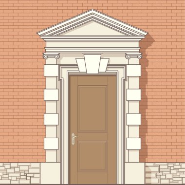 Entrance in classic style clipart