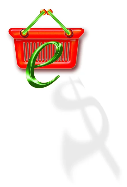 E-commerce.shopping korg. — Stockfoto