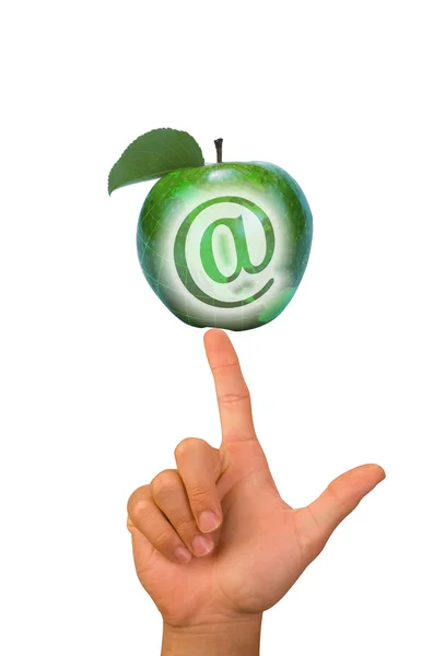 E-ticaret yeşil elma. — Stok fotoğraf