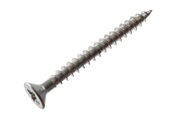 Screw on white — Stock Photo, Image