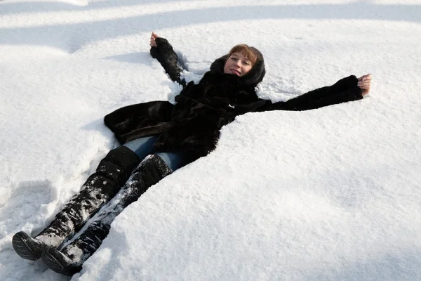 stock image The girl in a snow