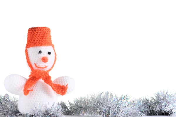 White snowman at the white background — Stock Photo, Image