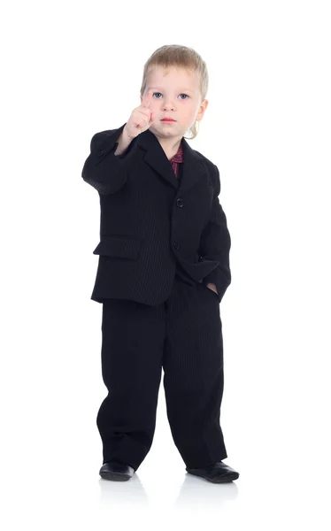 Little businessman isolated on the white — Stock Photo, Image