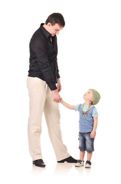 Handshake of man and boy — Stock Photo, Image