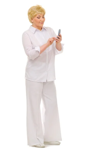 Senior woman with mobile phone — Stock Photo, Image