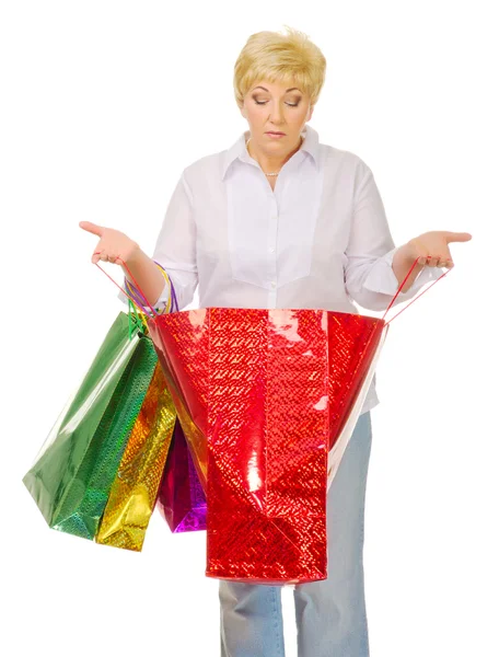 Vezető nő a táskák — Stock Fotó
