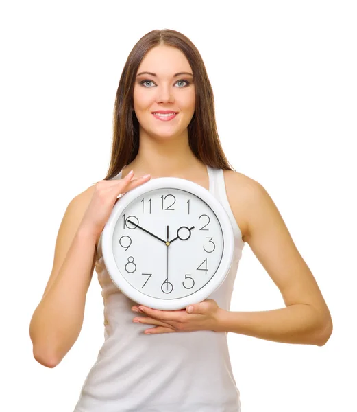 Junges Mädchen mit Uhr — Stockfoto