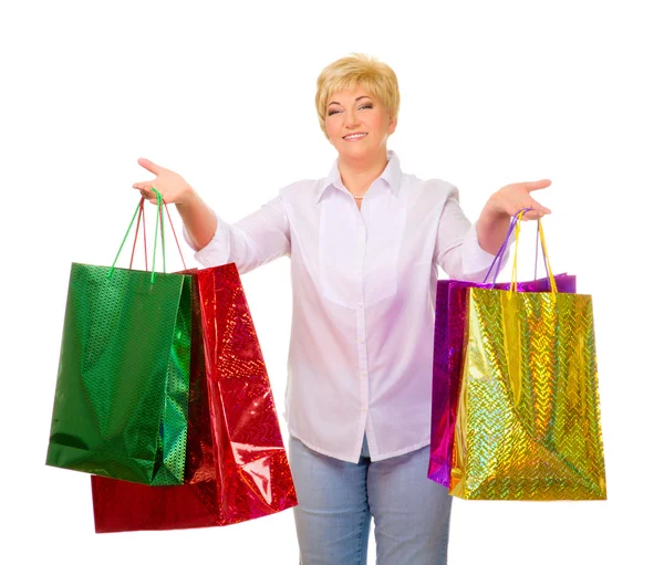 Vezető nő a táskák — Stock Fotó
