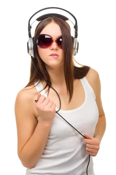 Young girl with headphones — Stock Photo, Image