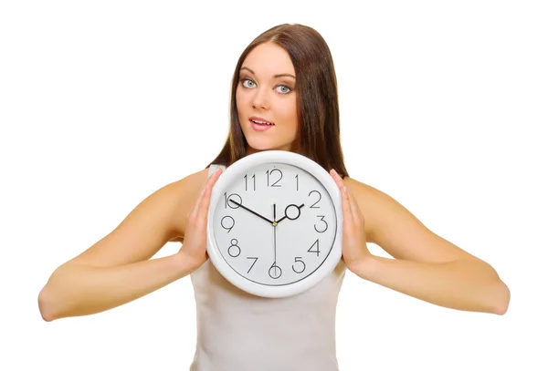 Junges Mädchen mit Uhr — Stockfoto