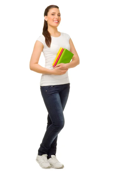 Chica joven con libros — Foto de Stock