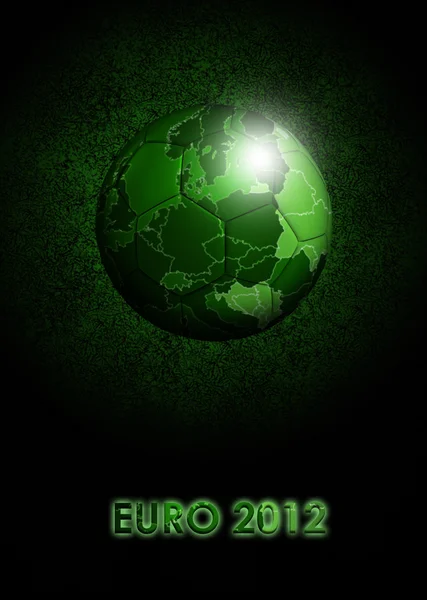 stock image Soccerball with european green map over dark