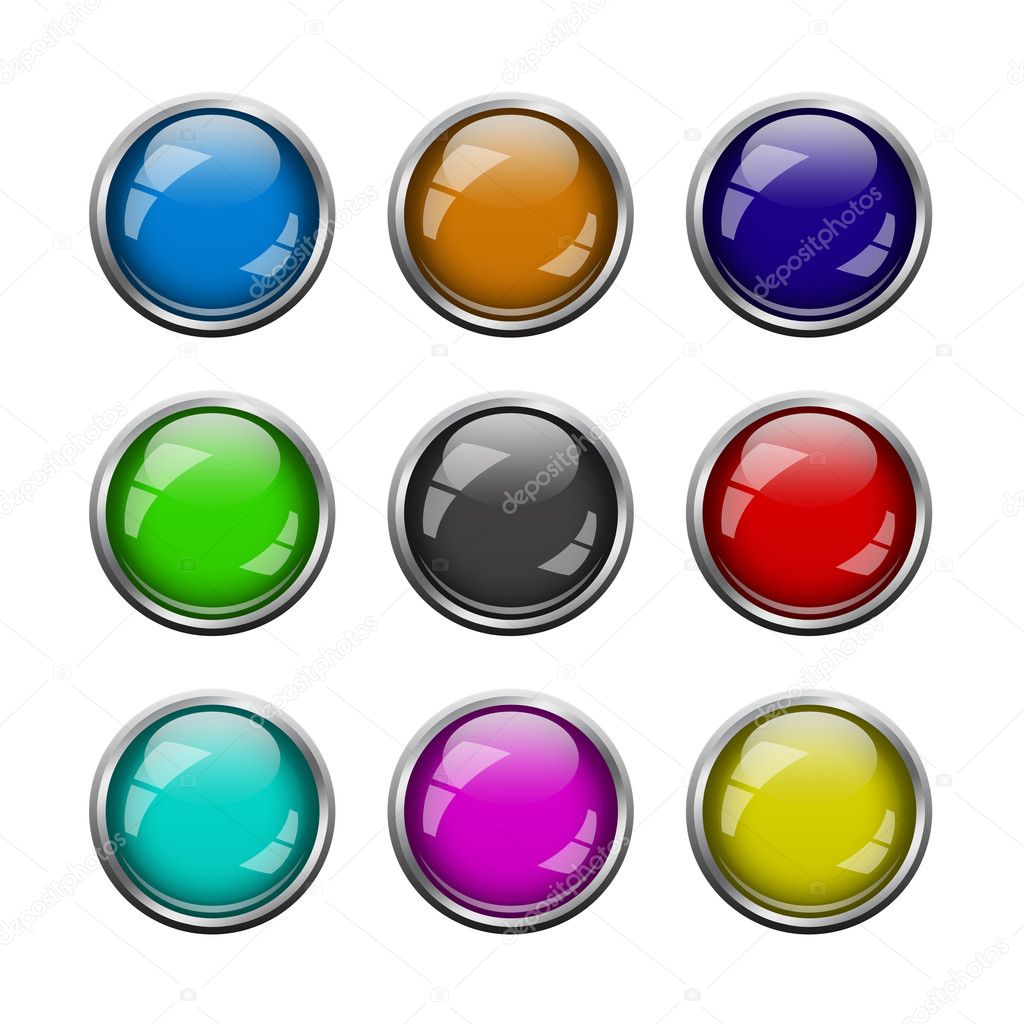 Buttons for web design over white