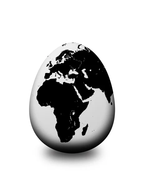 Föld tojás, elszigetelt, felett fehér — Stock Fotó