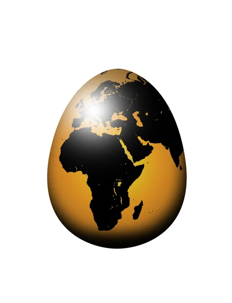 Mapa jajko na białym tle nad białym — Zdjęcie stockowe