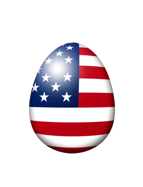 Usa flag egg isolated over white — Stock Photo, Image