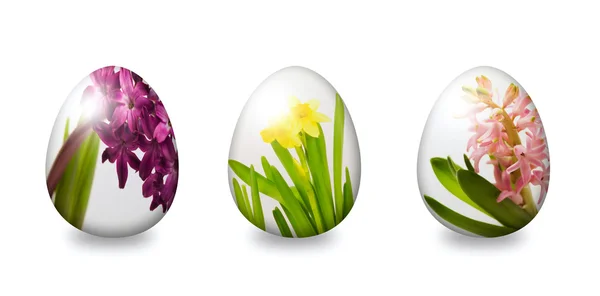 stock image Egg with flower ornament isolated over white