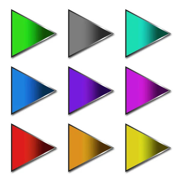 Цветные кнопки со стрелками на белом — стоковое фото