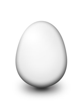 Beyaz yumurta illüstrasyon izole beyaz bitti izole