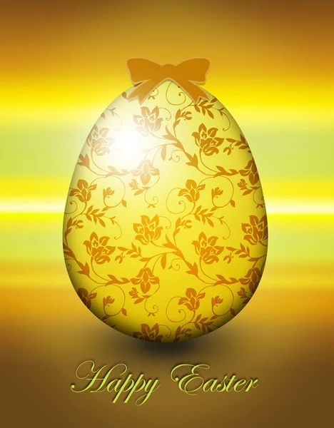 stock image Flower shining easter egg card with gold elements