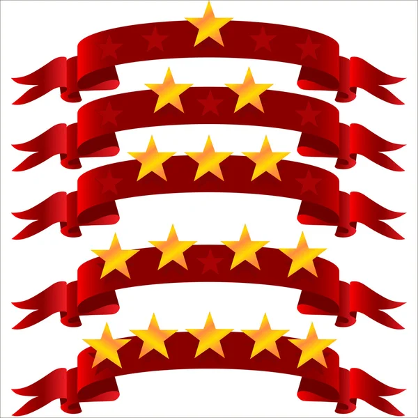Ruban cinq étoiles — Image vectorielle