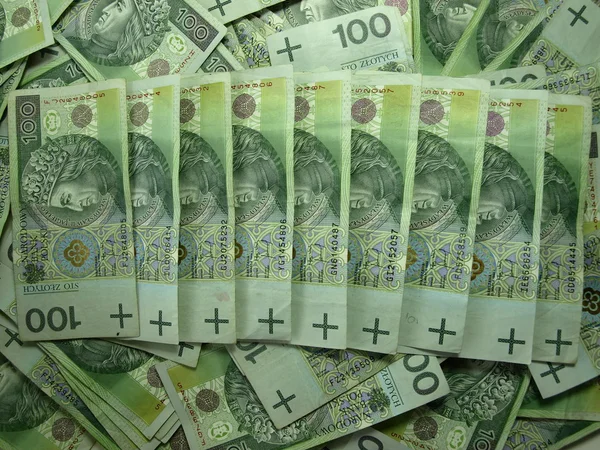 Polierte 100-Zloty-Banknoten — Stockfoto