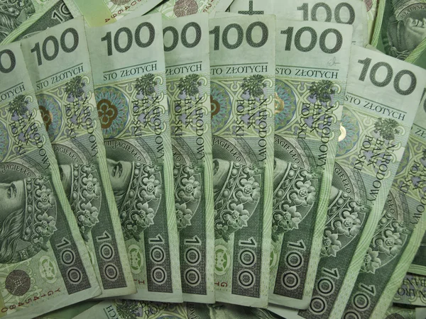 100 폴란드 즐 로티 은행권 로열티 프리 스톡 이미지