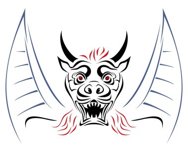 Devil on sketch clipart