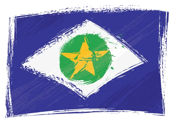 Grunge 南马托格罗索州旗 — 图库矢量图片