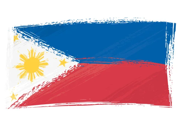 Grunge Bandera de Filipinas — Vector de stock