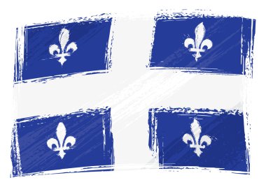 Grunge Quebec flag clipart