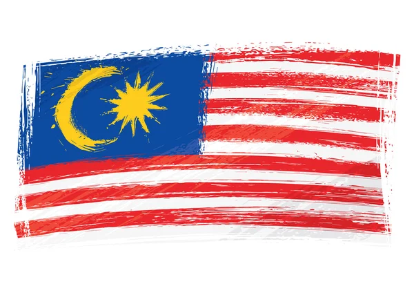 Grunge Bandera de Malasia — Vector de stock