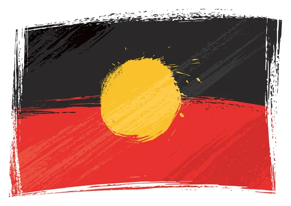 Grunge aboriginal vlag — Stockvector