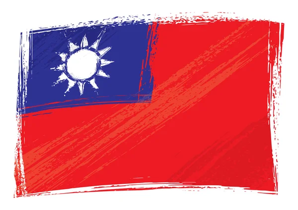 Vlajka Tchaj-wanu grunge — Stockový vektor