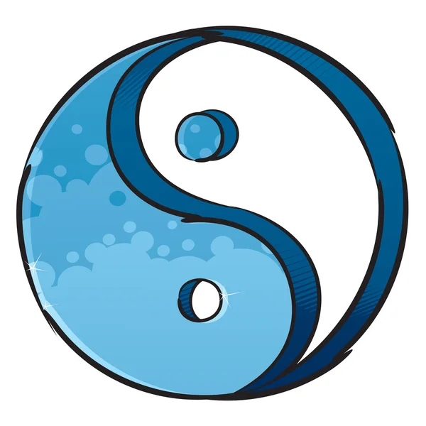 Artistiek yin-yang symbool — Stockvector