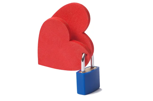 Hearts and padlock — Stock Photo, Image