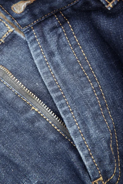 Fliege vor blauer Jeans — Stockfoto