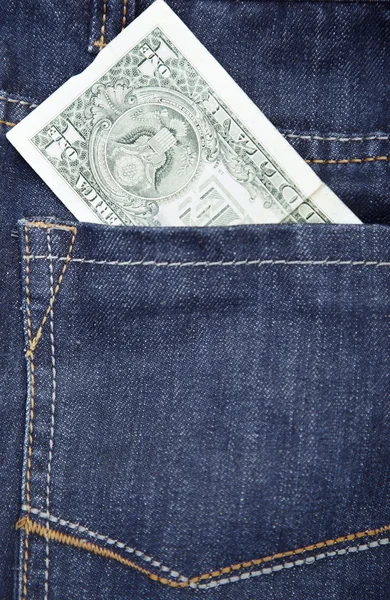 Jeans en dollar — Stockfoto