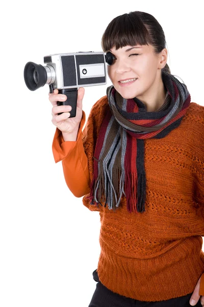 카메라와 함께 여자 — 스톡 사진