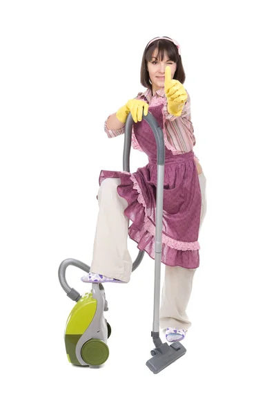 Woman with vacuum Stock Picture