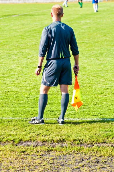 Football referee on the line — Stock Photo, Image