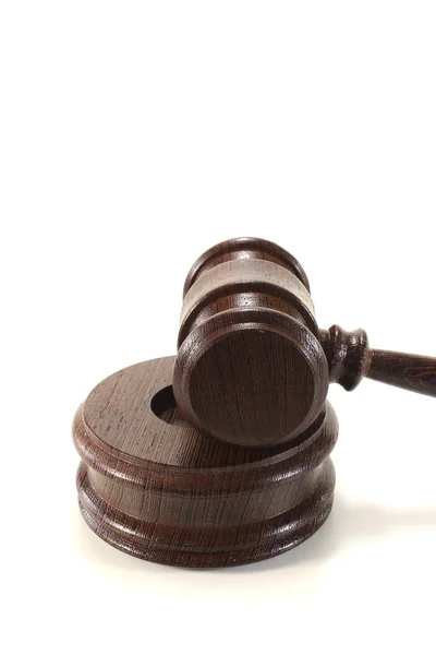 Judges gavel of brown wood — Stock Photo, Image
