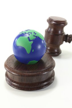 Environmental law with globe and Judge Gavel clipart
