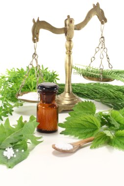 Homeopathy with herbs clipart