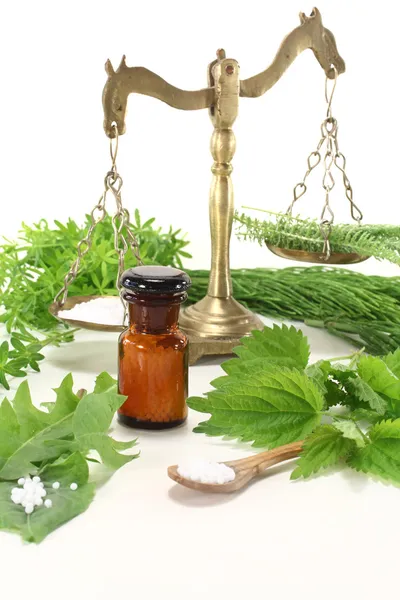 Homeopathy with herbs — Stock Image Homeopathy with herbs Stock Picture